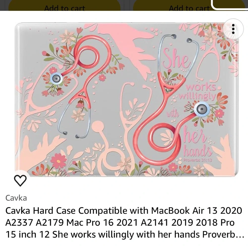 Cavka Hard Case/Laptop case Compatible with MacBook Air Nurse/Doctor Stethoscope